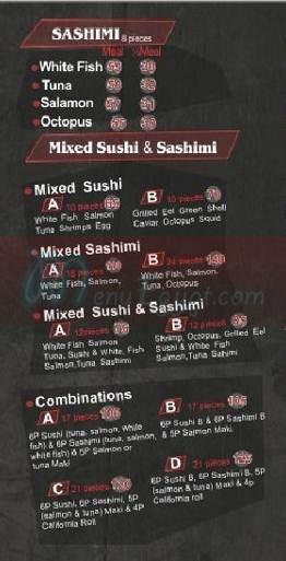 Gaya Sushi menu Egypt