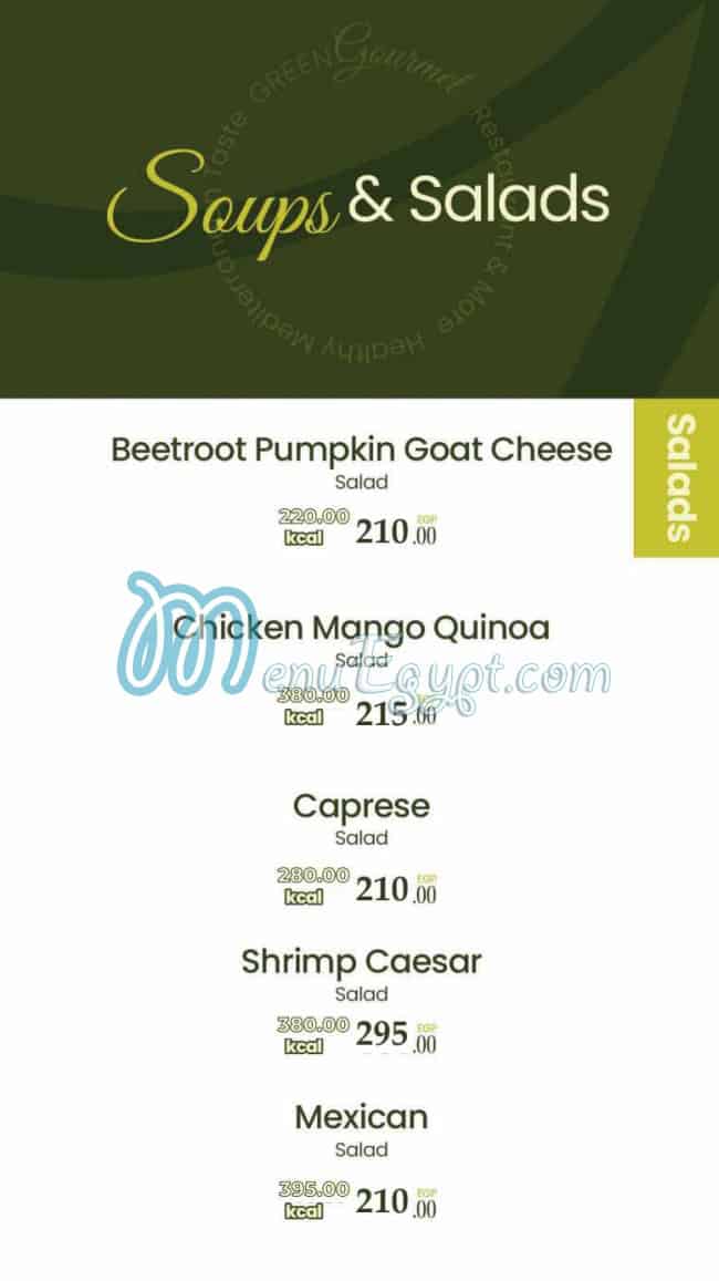 Green Gourmet menu Egypt 5
