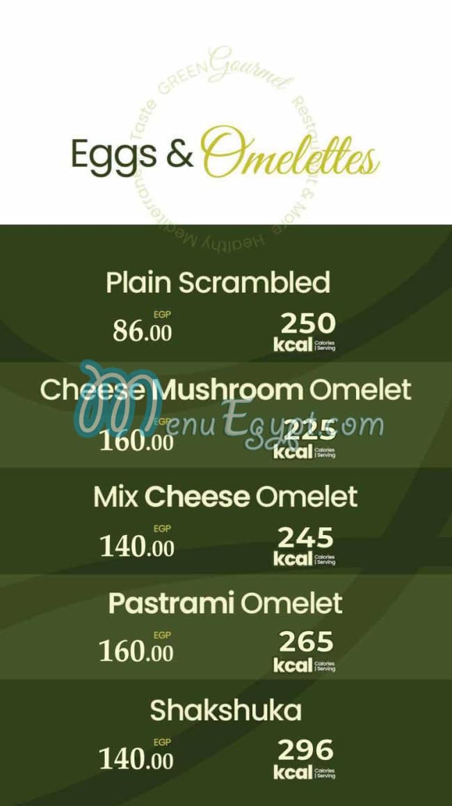 Green Gourmet menu Egypt