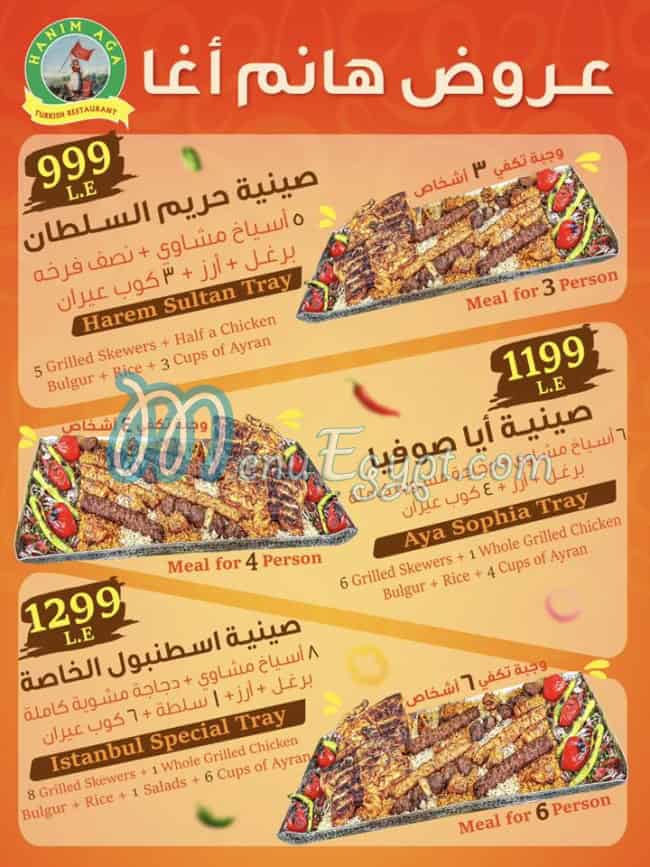 Hanim AGA menu