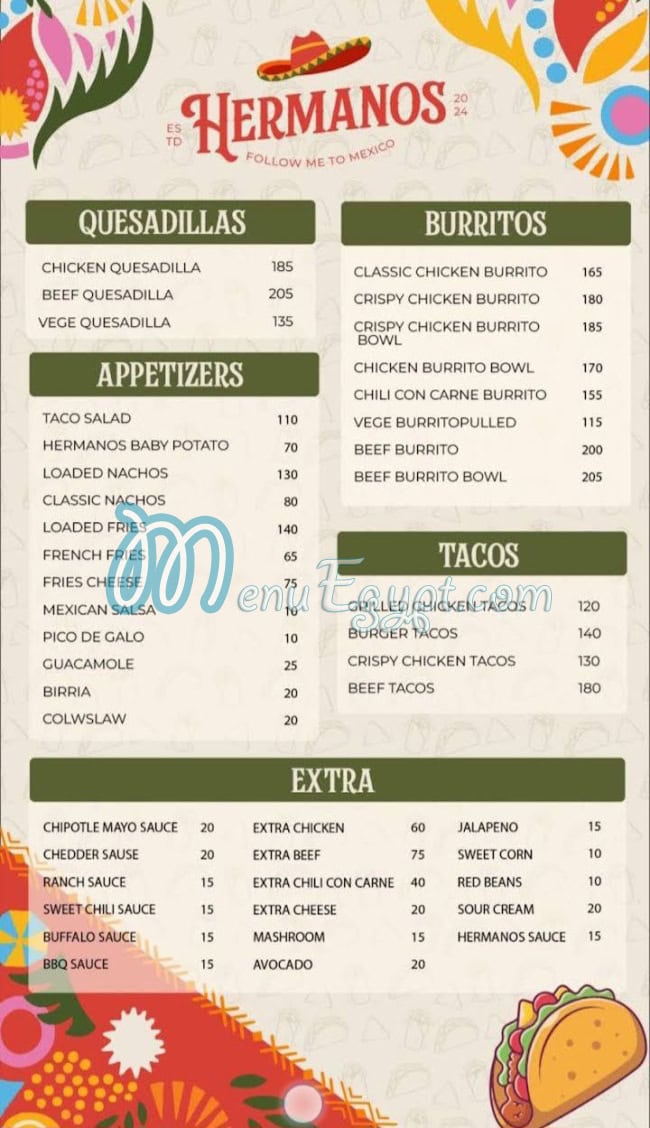 Hermanos menu