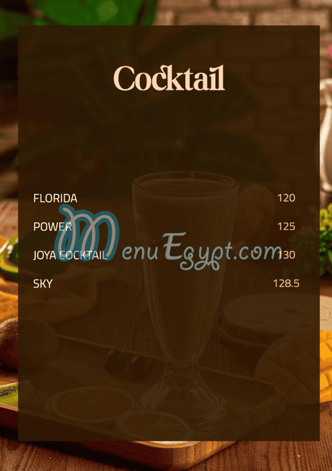 Joya Cafe menu