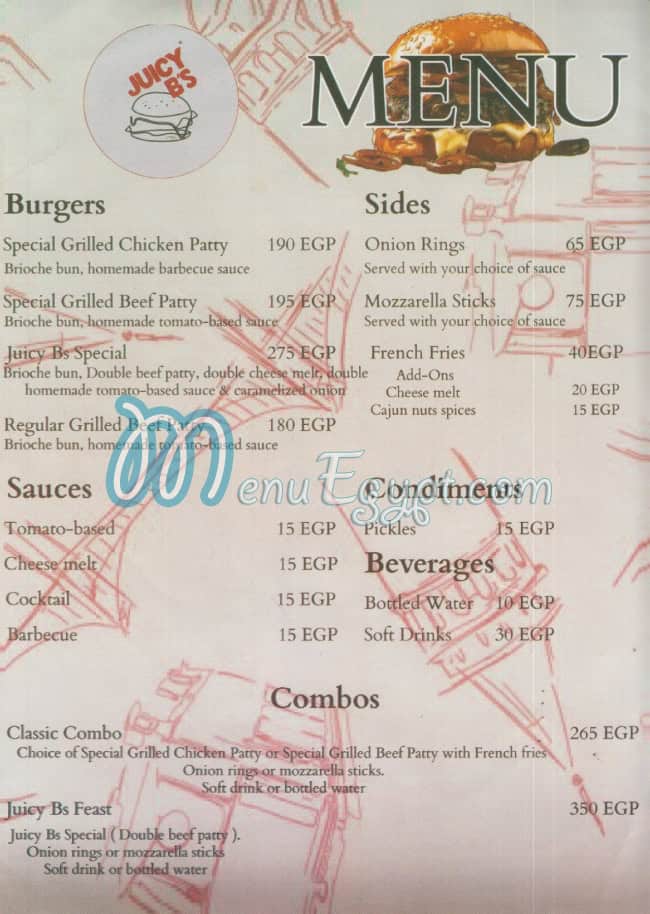 Juicy B S menu