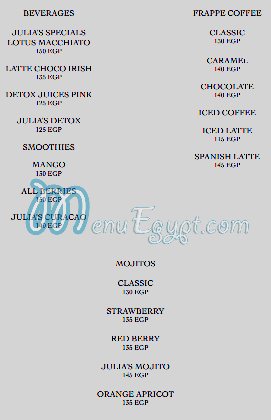 Julia s Kitchen menu Egypt 8