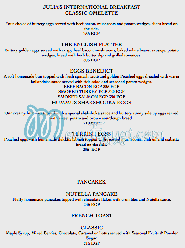 Julia s Kitchen delivery menu