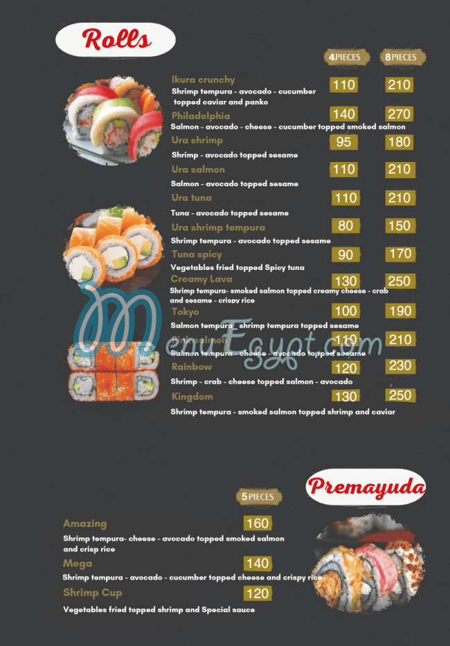 KING SUSHI delivery menu