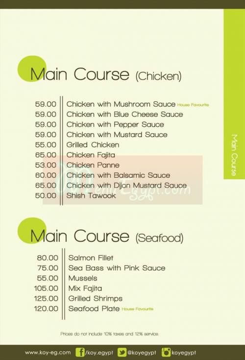 KOY Lounge&Restaurant menu Egypt 1