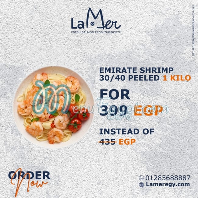 La Mer Egypt online menu