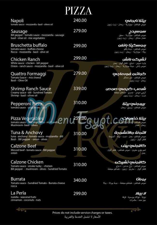 La Perla  Cafe menu prices