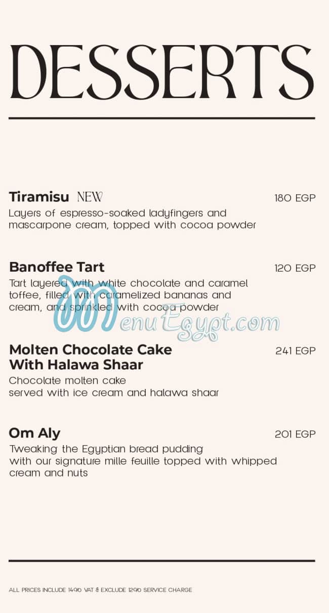 La Poire Cafe menu Egypt 3