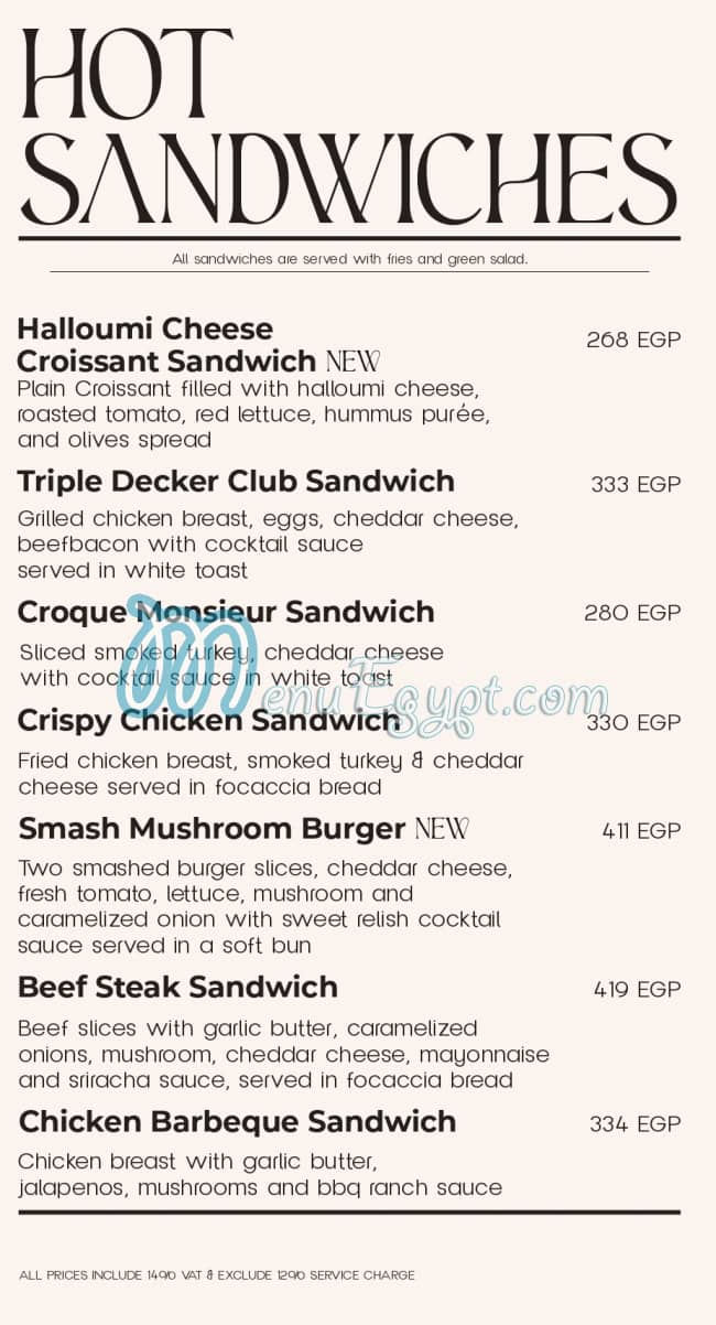 La Poire Cafe menu prices