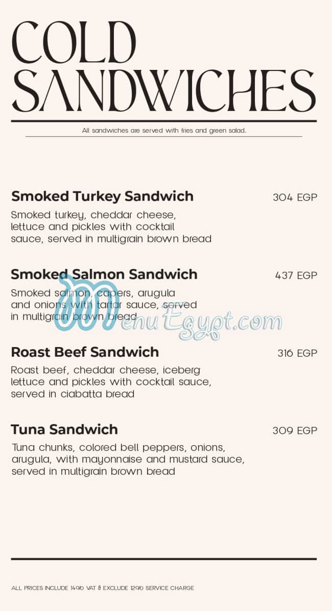 La Poire Cafe menu Egypt 1