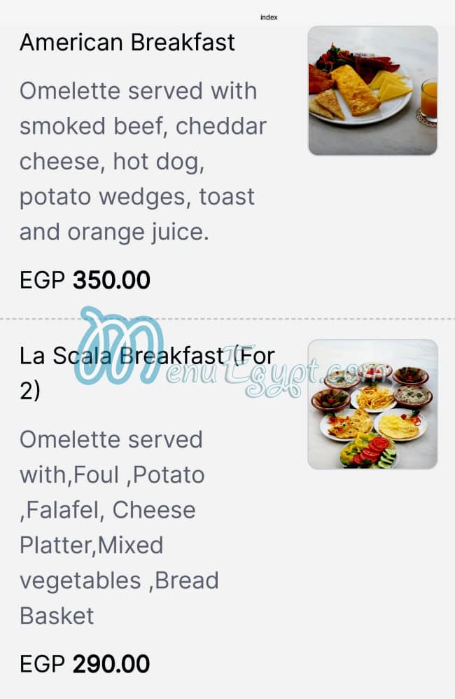 La Scala menu