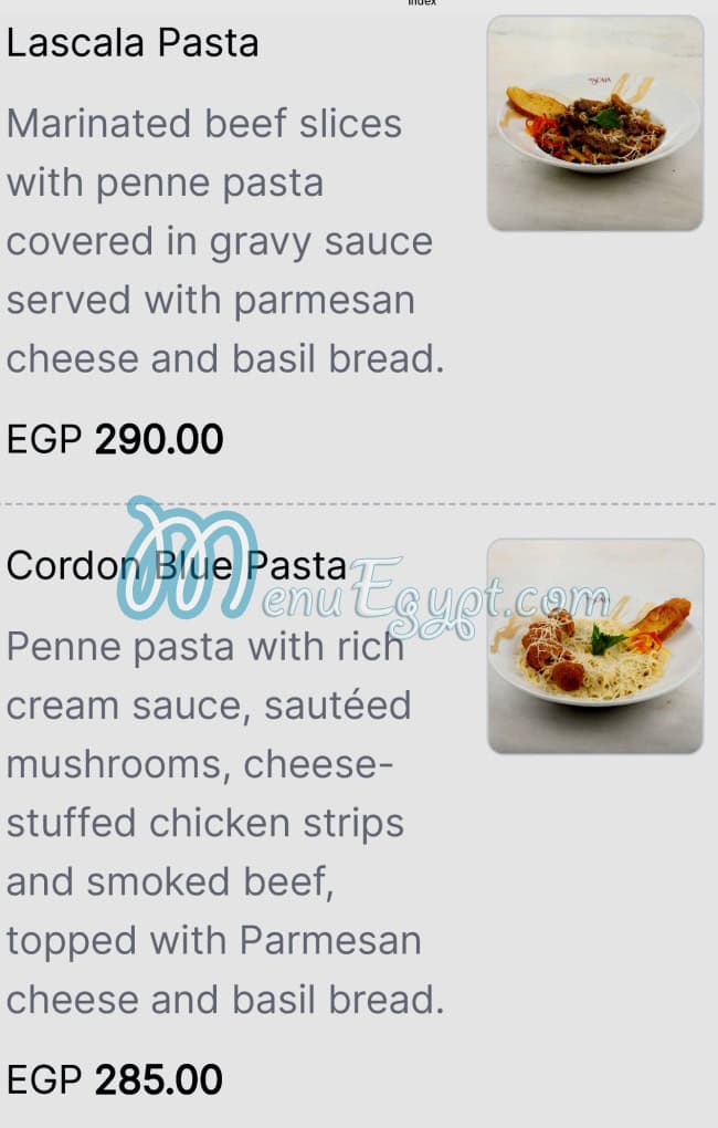 La Scala menu Egypt 4
