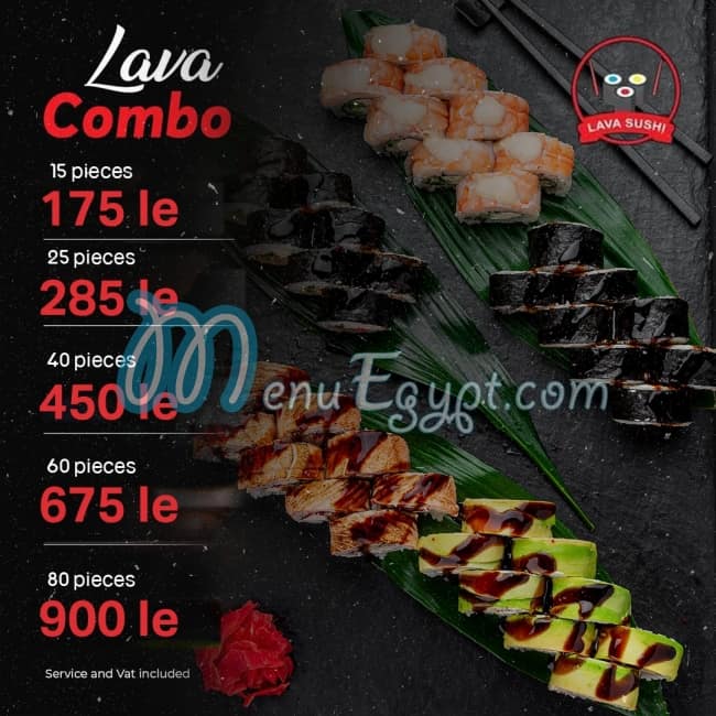 Lava Sushi menu Egypt