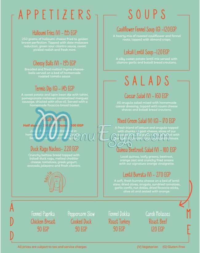 Lokali Egypt menu Egypt 1