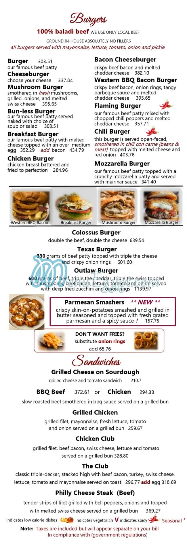 Lucilles delivery menu