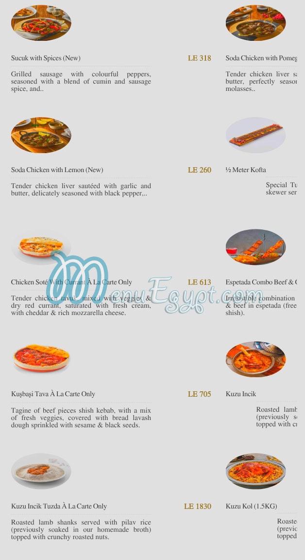 Mado menu Egypt 3