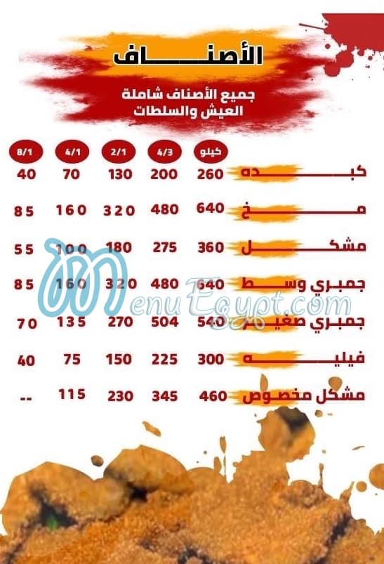 Maher El Sharkawy menu Egypt