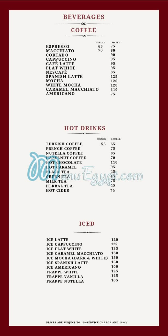 Maria menu prices