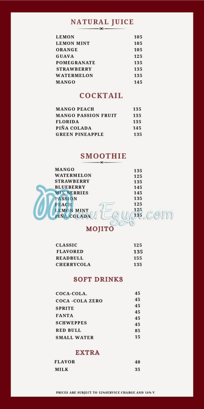 Maria menu Egypt 1