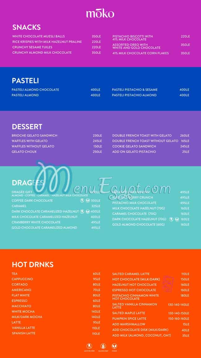 Moko delivery menu