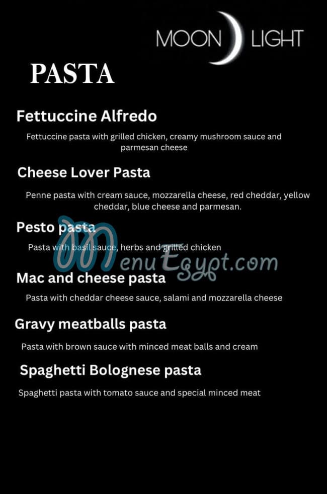 Moonlight dates menu Egypt