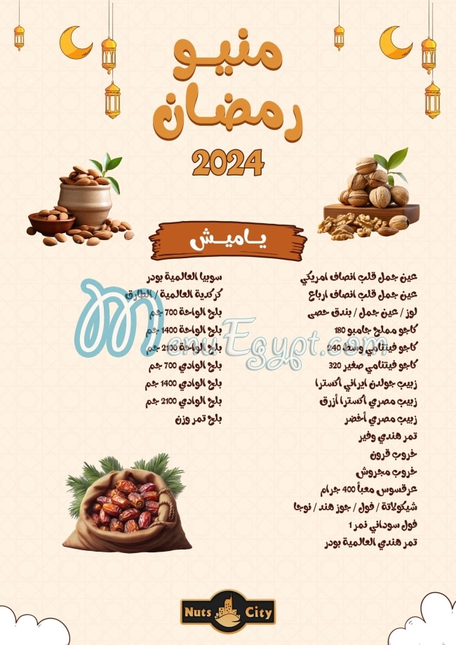 Nuts City menu Egypt