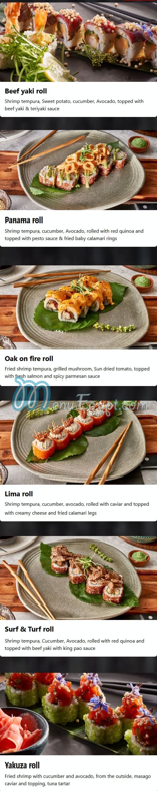 Oak Bay menu Egypt 2