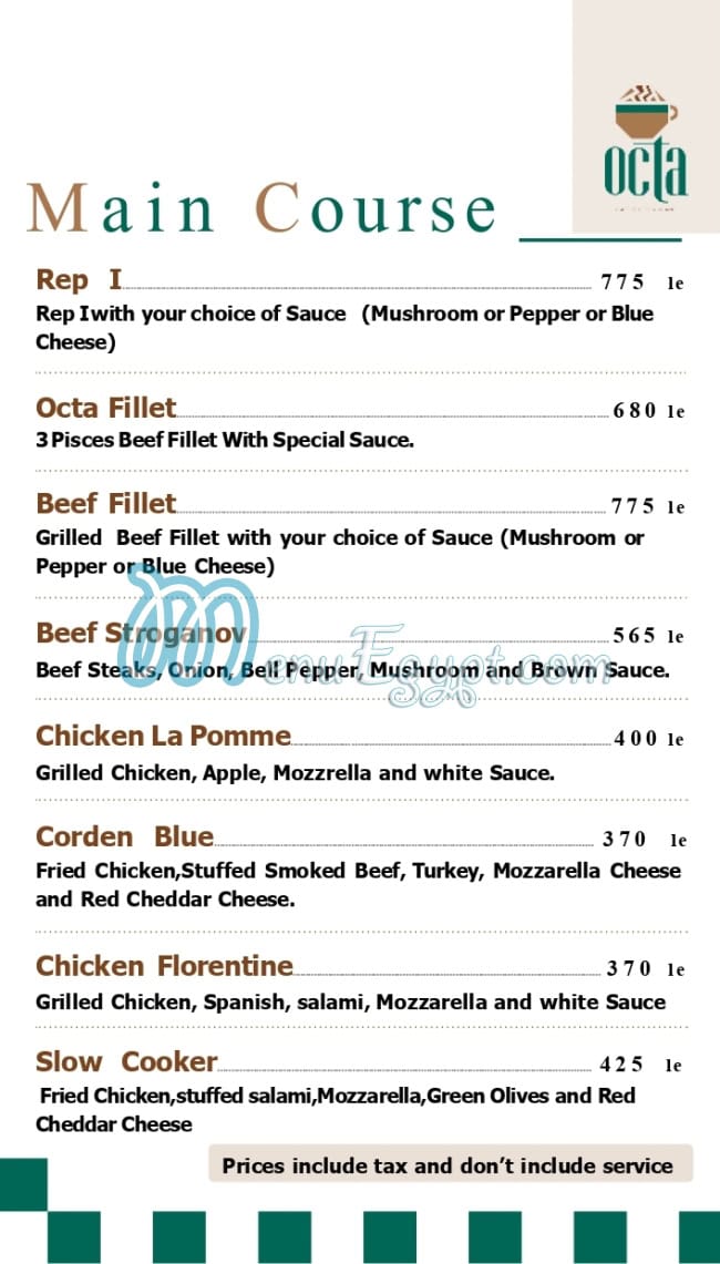 Octa Cafe menu Egypt 7