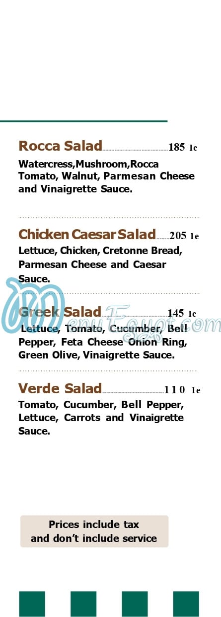 Octa Cafe menu Egypt 2