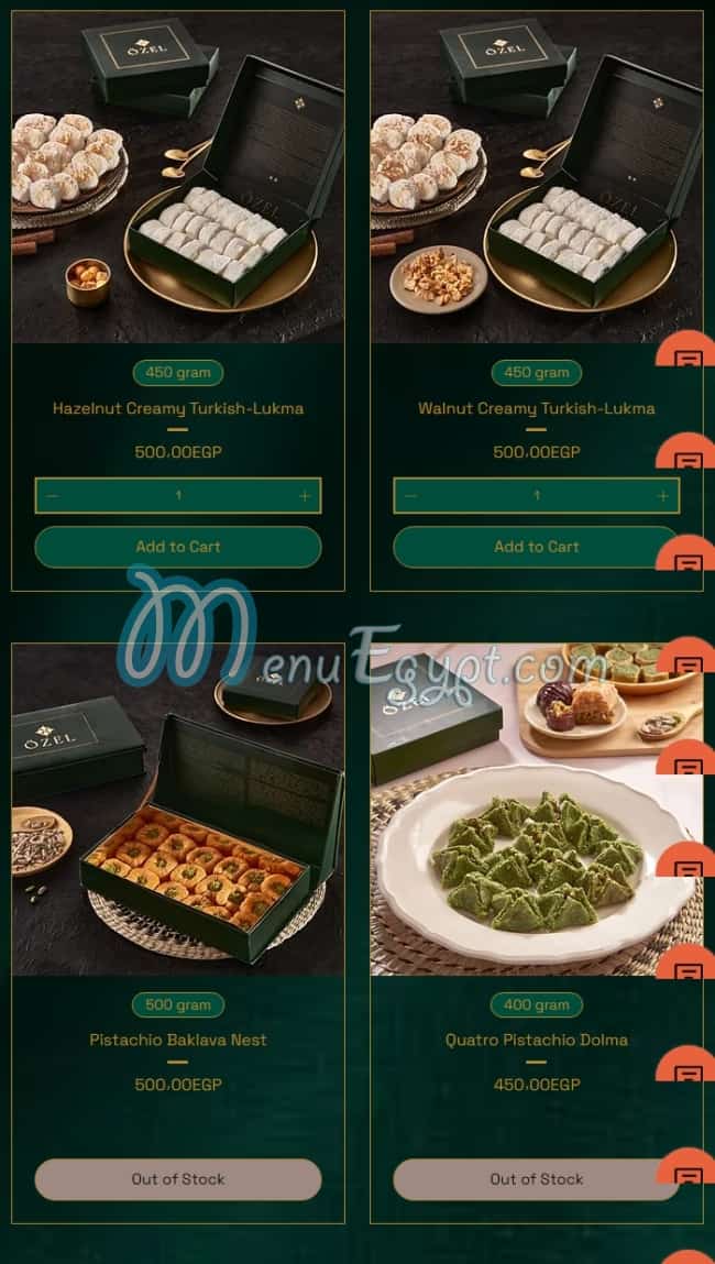 Ozel Patisserie online menu