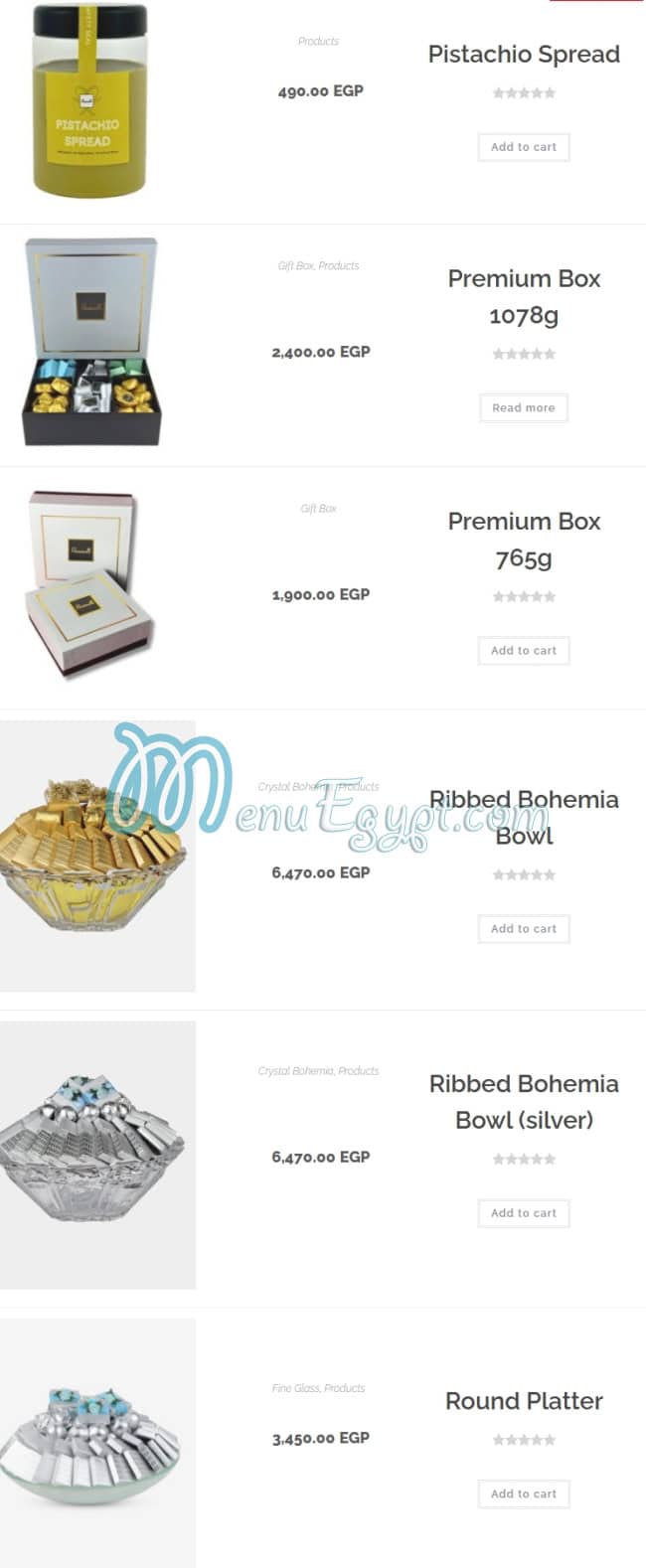 Passionelle menu Egypt 8