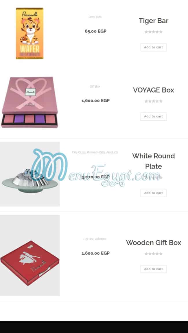 Passionelle menu Egypt 10