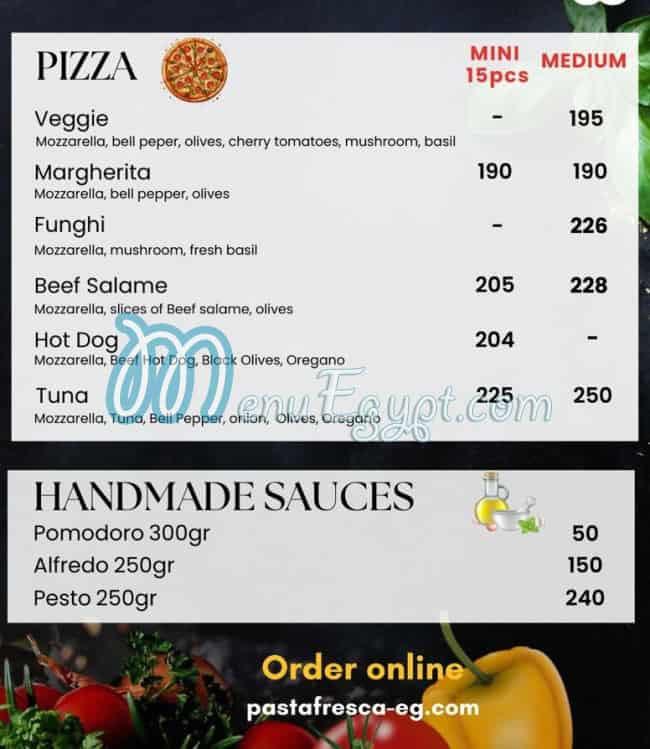 Pasta Fresca menu