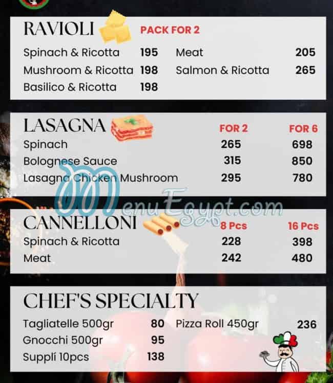 Pasta Fresca menu Egypt