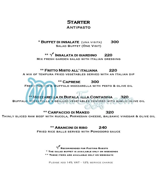 Pepenero menu