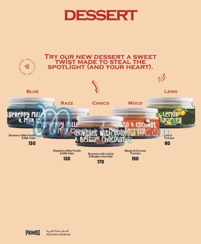 Primos Pizza menu Egypt 1