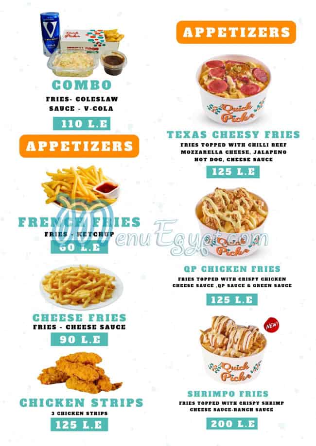 Quick Pick delivery menu