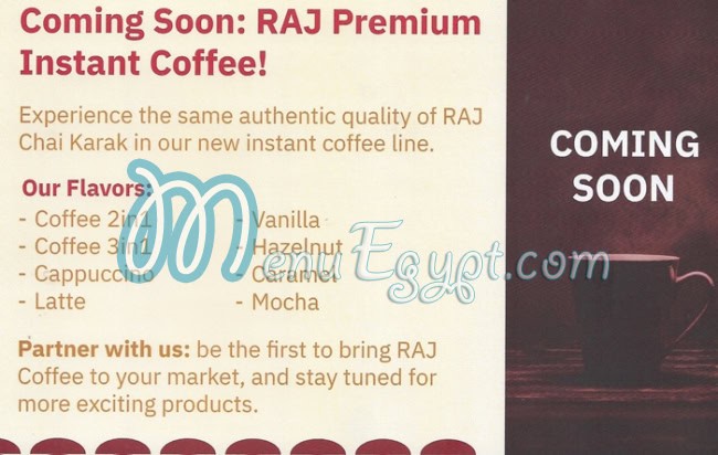 Raj online menu
