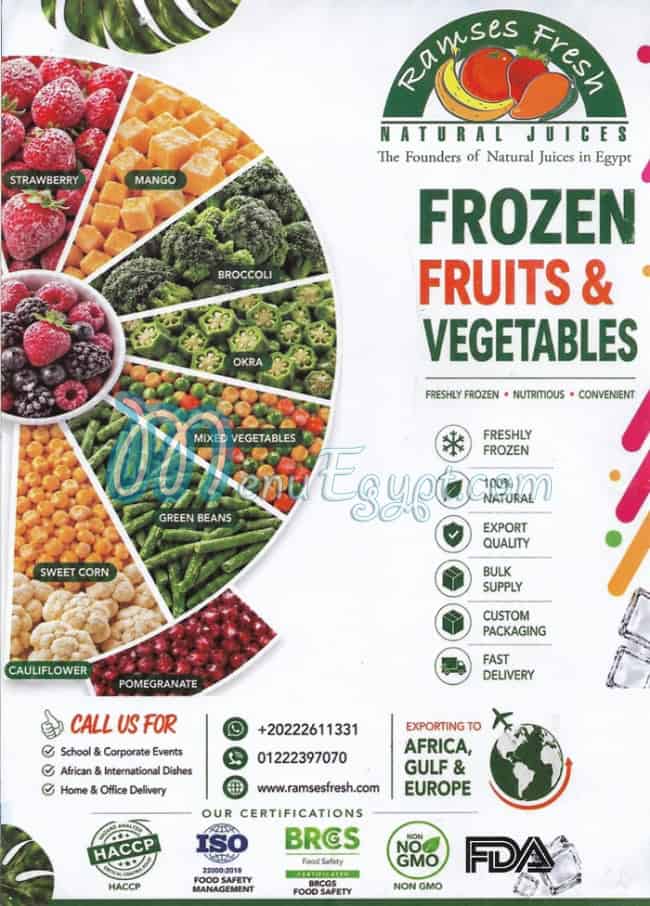 Ramses Fresh Juices menu