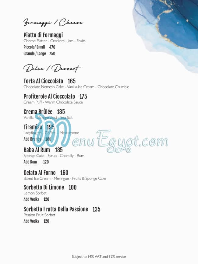 Rossini Restaurant delivery menu