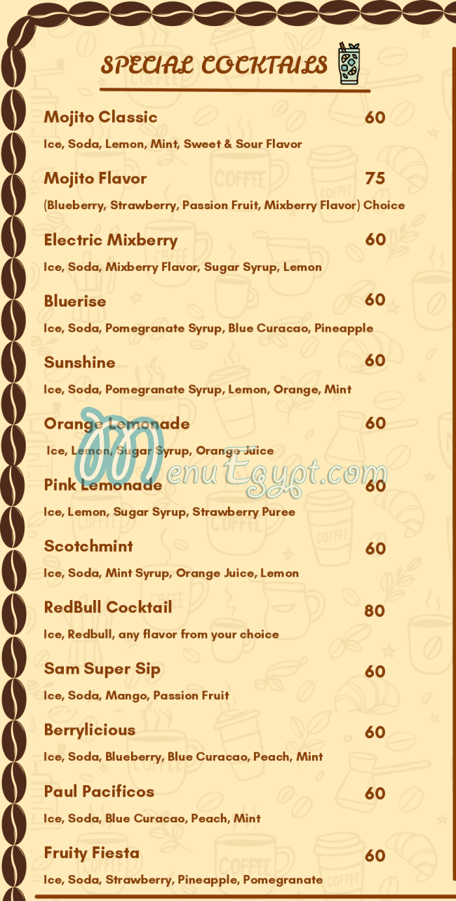 Sam Caffe delivery menu