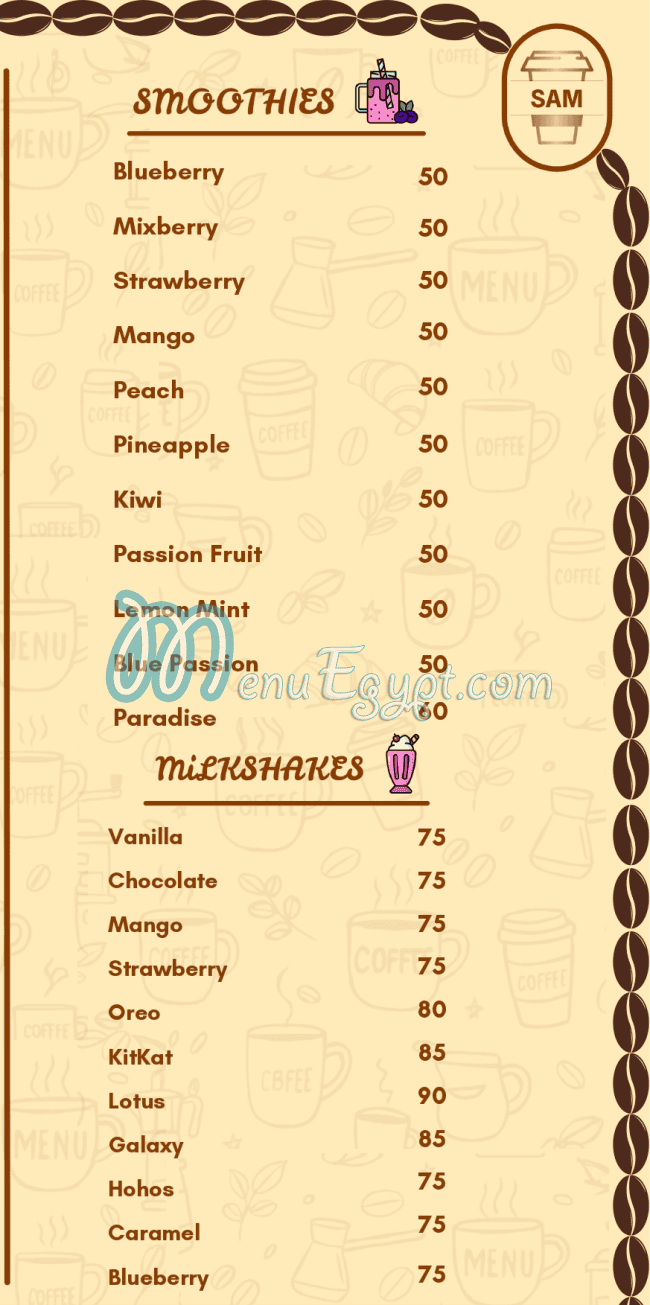 Sam Caffe online menu