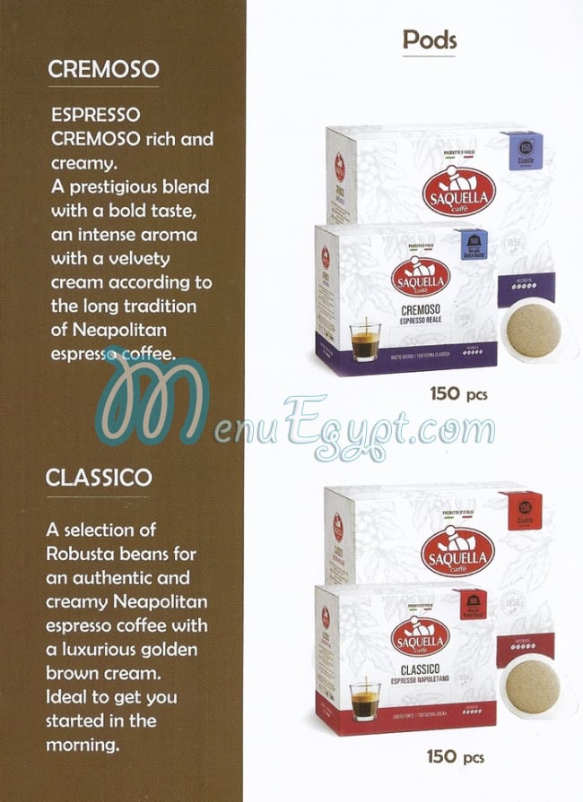 Saquella Coffee online menu