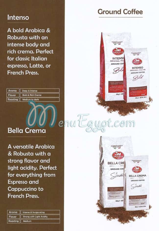 Saquella Coffee menu Egypt 1