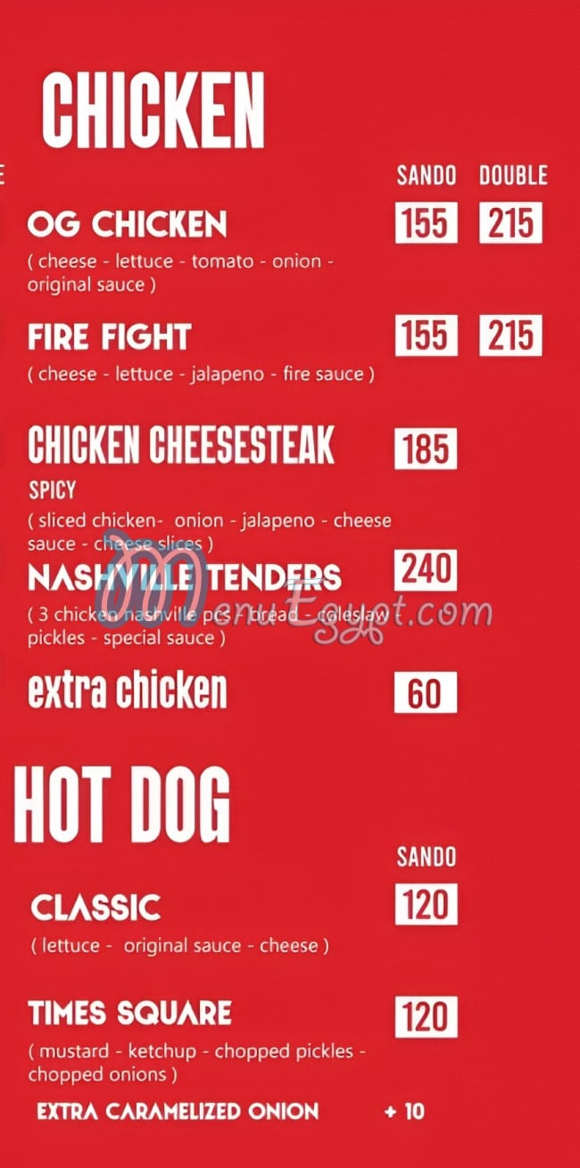 Sizzle burger menu Egypt