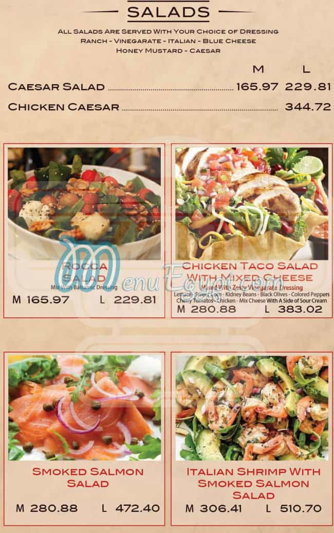 Sizzler Steak House delivery menu