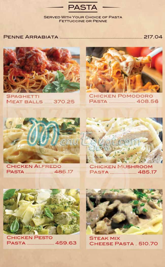 Sizzler Steak House menu Egypt 1