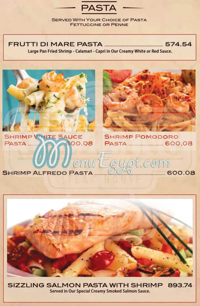 Sizzler Steak House menu Egypt 2